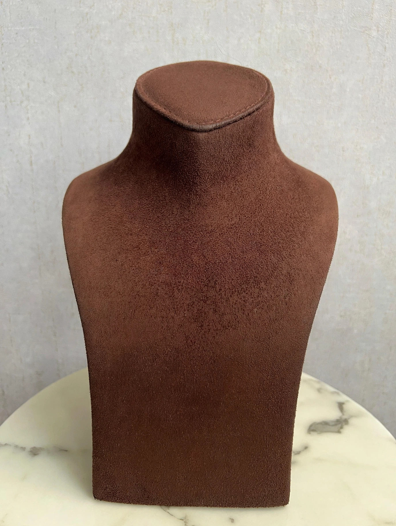 SPG showroom display bust — your name piece shown worn on the bust