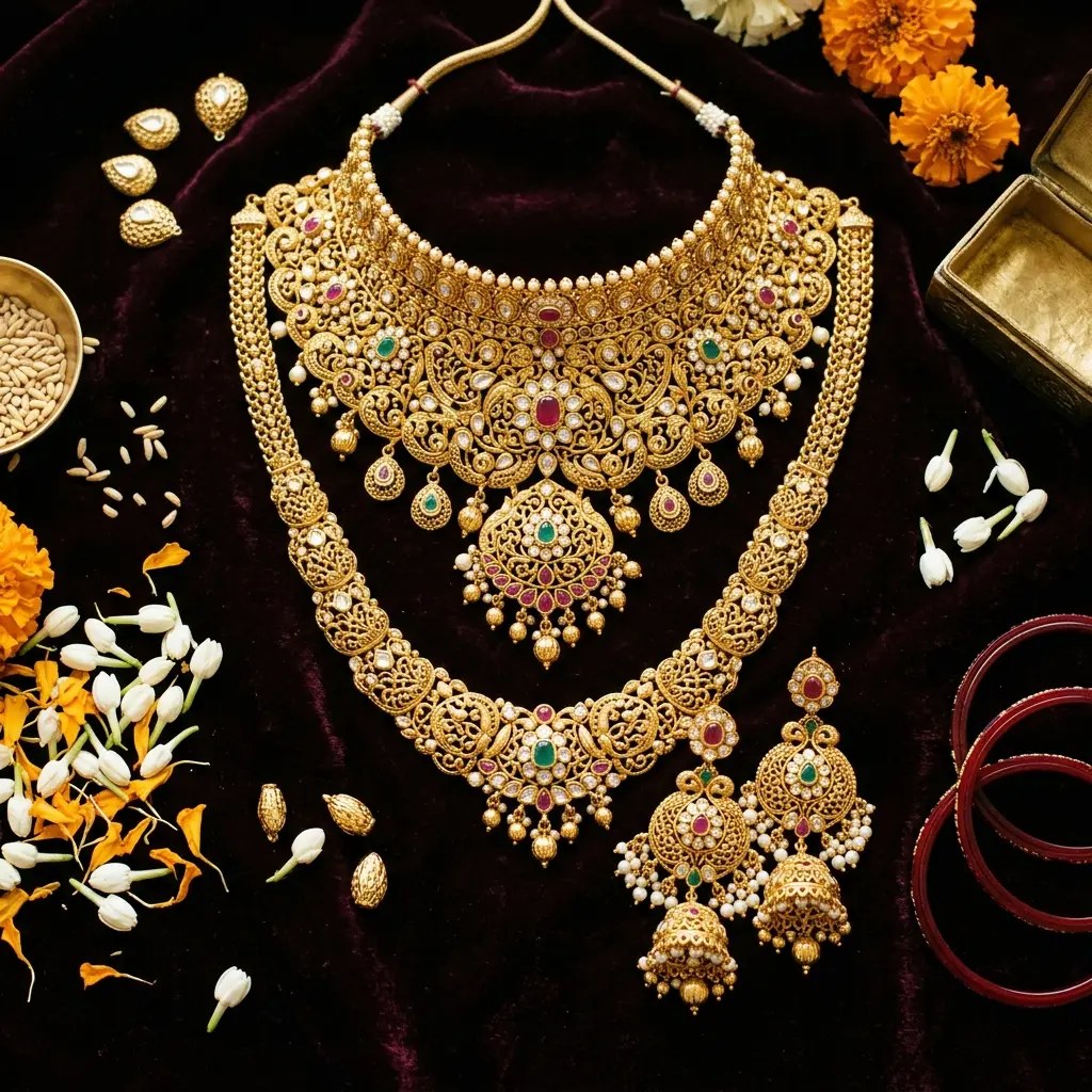 SPG Rajwadi Bridal Statement Set